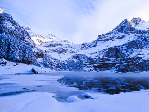 Lake Oeschinensee in winter Traveling to Switzerland Blog, Switzerland Blog, Lake Oeschinensee in winter