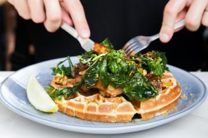 Rustic and Blue Chiang Mai Thailand, Chicken and waffle 