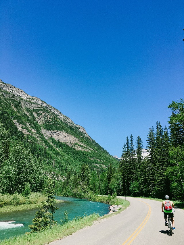 Biking Going to the Sun Road Glacier National Park