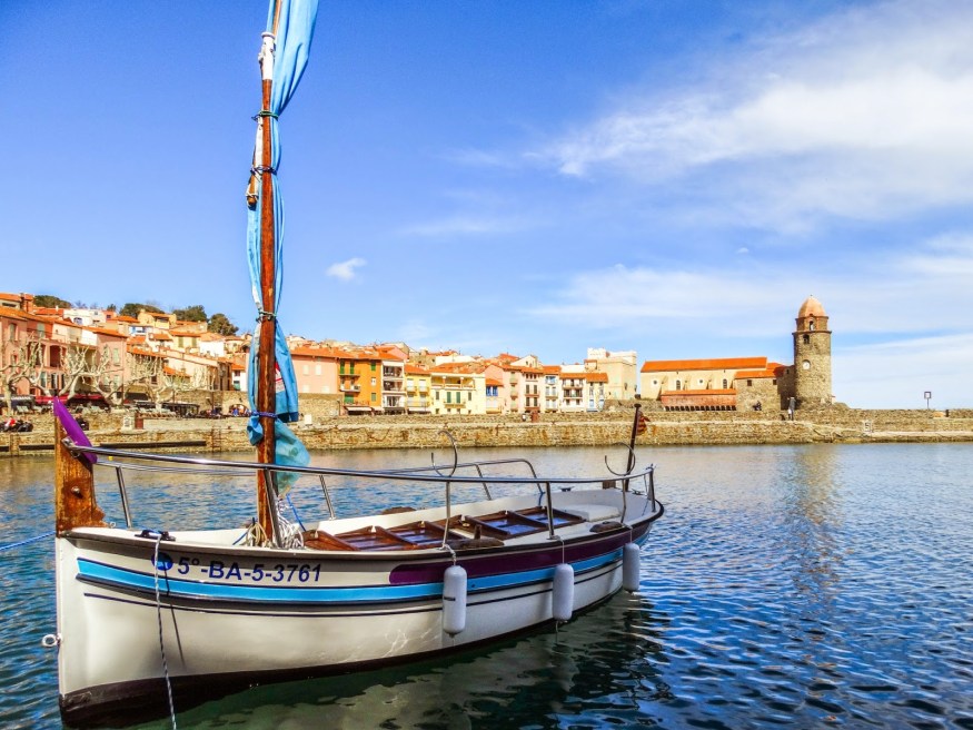 Collioure France, Southern French Coastal Town, French Boat, Sail Boat in France