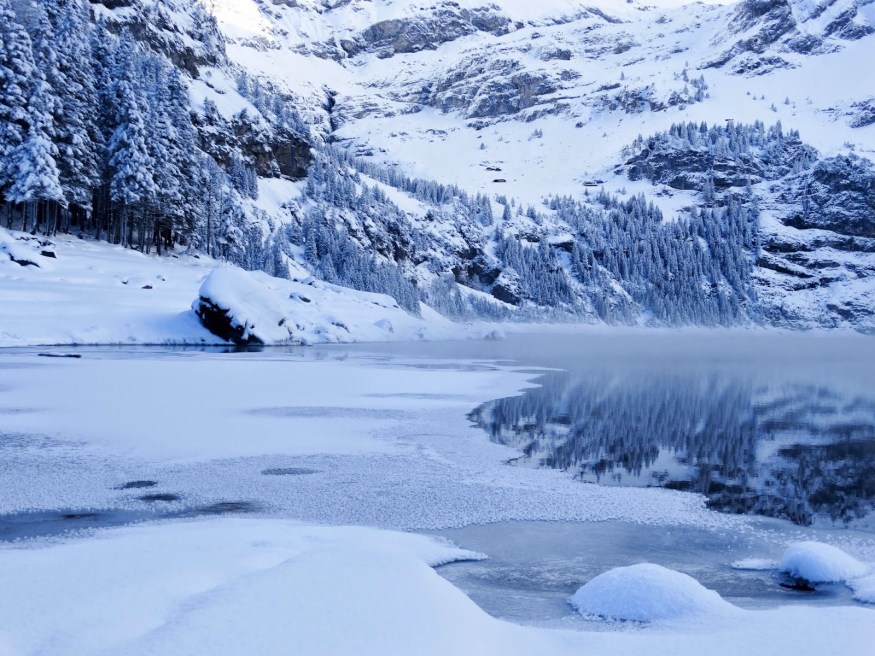 Lake Oeschinensee in winter Traveling to Switzerland Blog, Switzerland Blog, Lake Oeschinensee in winter